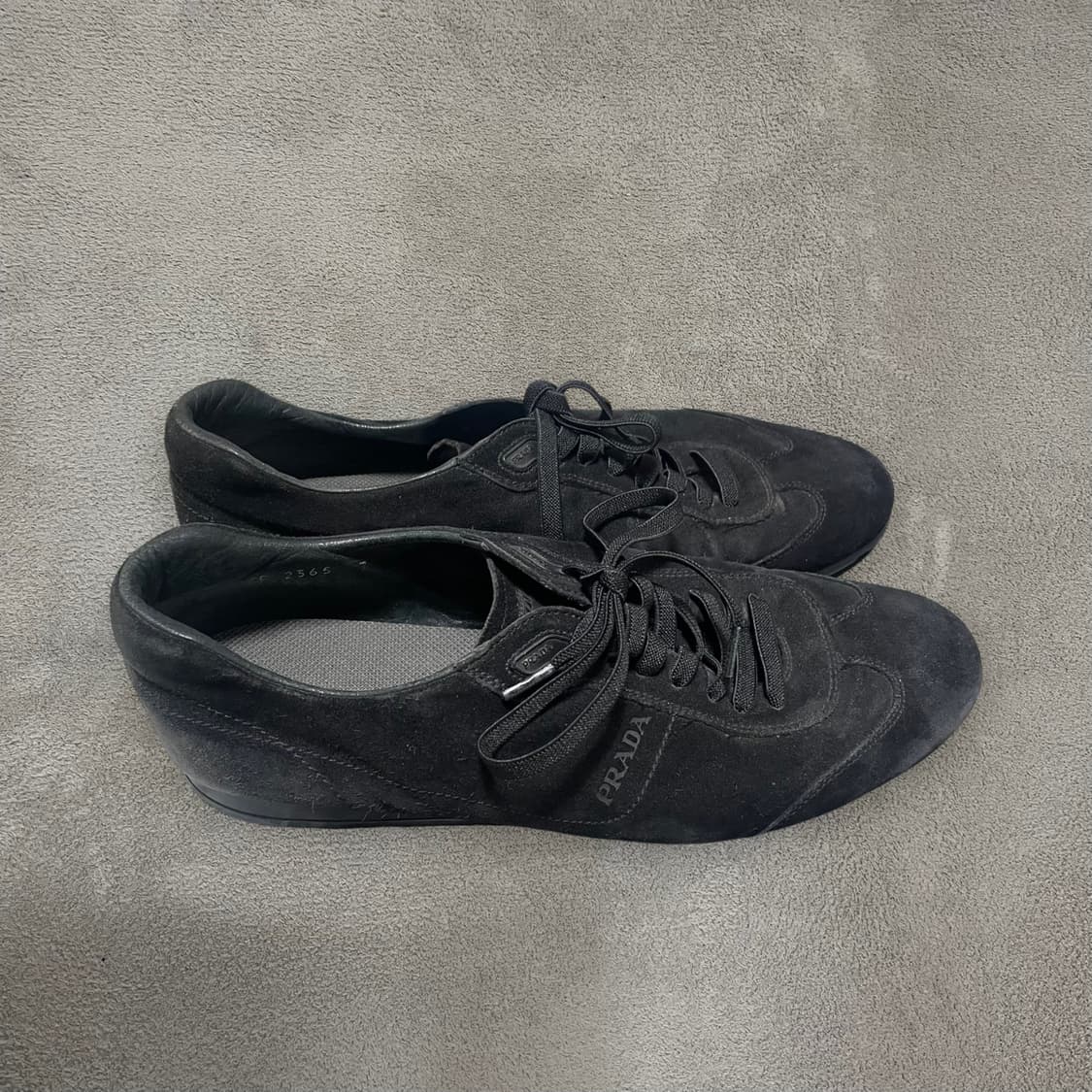 270) 프라다 스포츠 빈티지 스웨이드 스니커즈 신발 블랙 상품이미지2