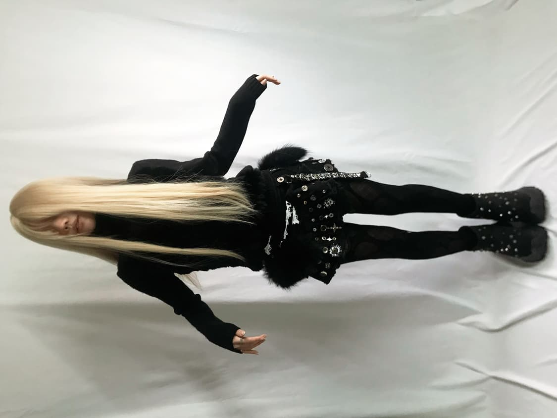 Black front fur turtleneck top 상품이미지4