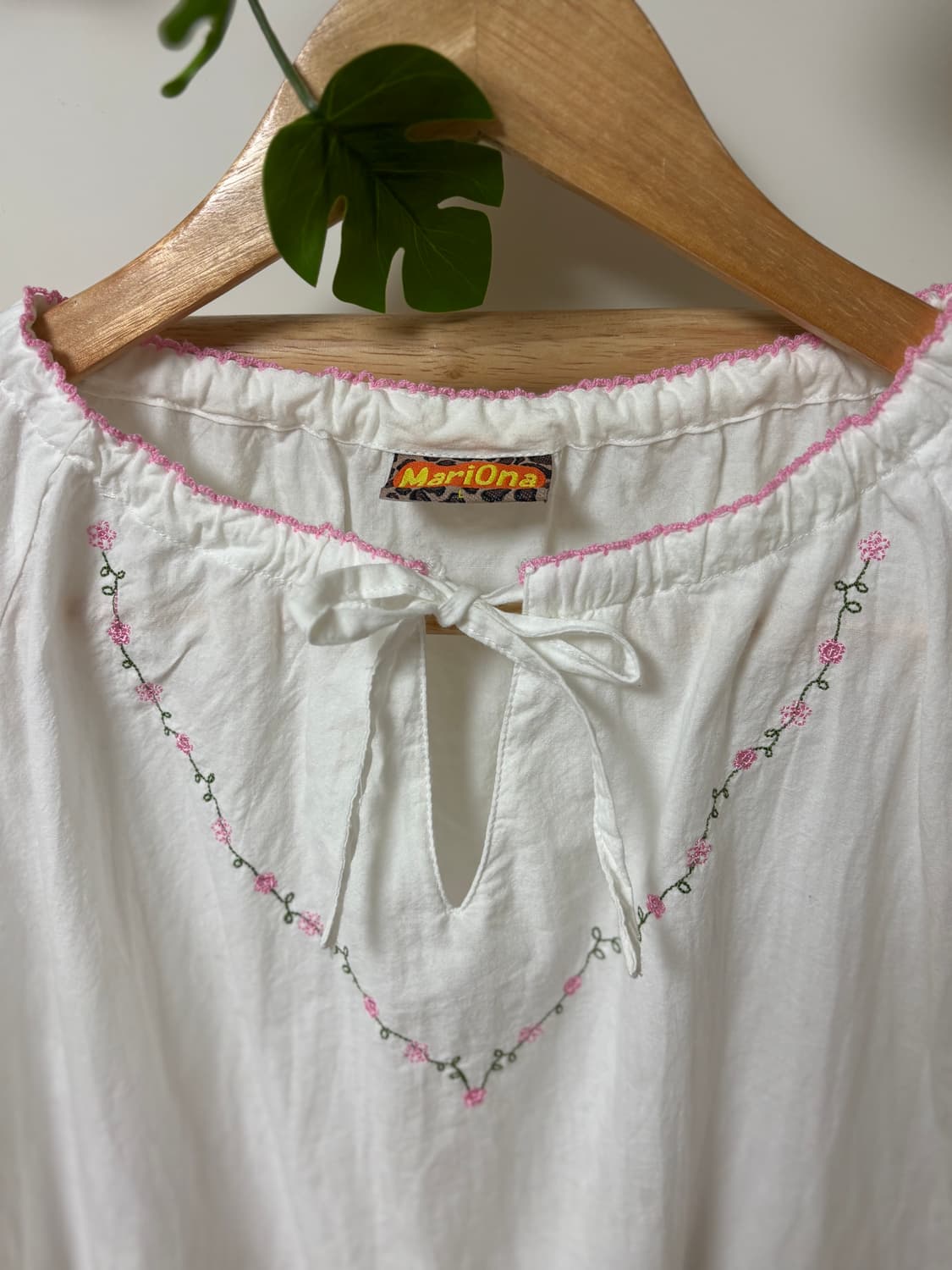 [vintage] 핑크 스티치 플라워 자수 블라우스 🌸 상품이미지4