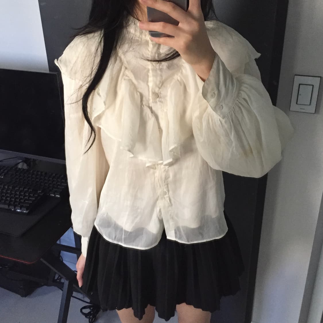 Nice claup 히메갸루 프릴 쉬폰 블라우스 상품이미지2