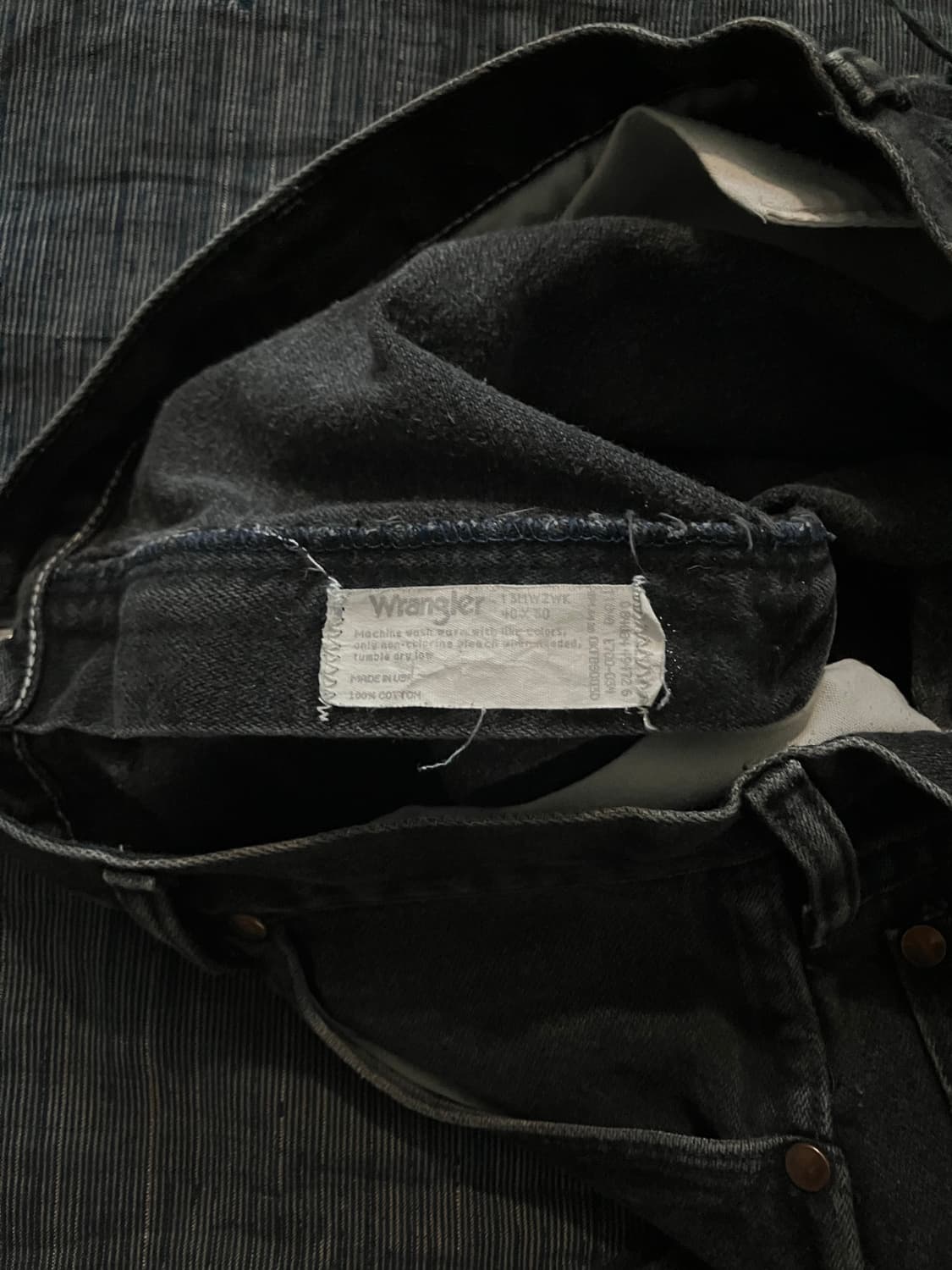 🇺🇸 90s USA 빈티지 랭글러 13MWZWK 블랙 데님 팬츠 상품이미지8