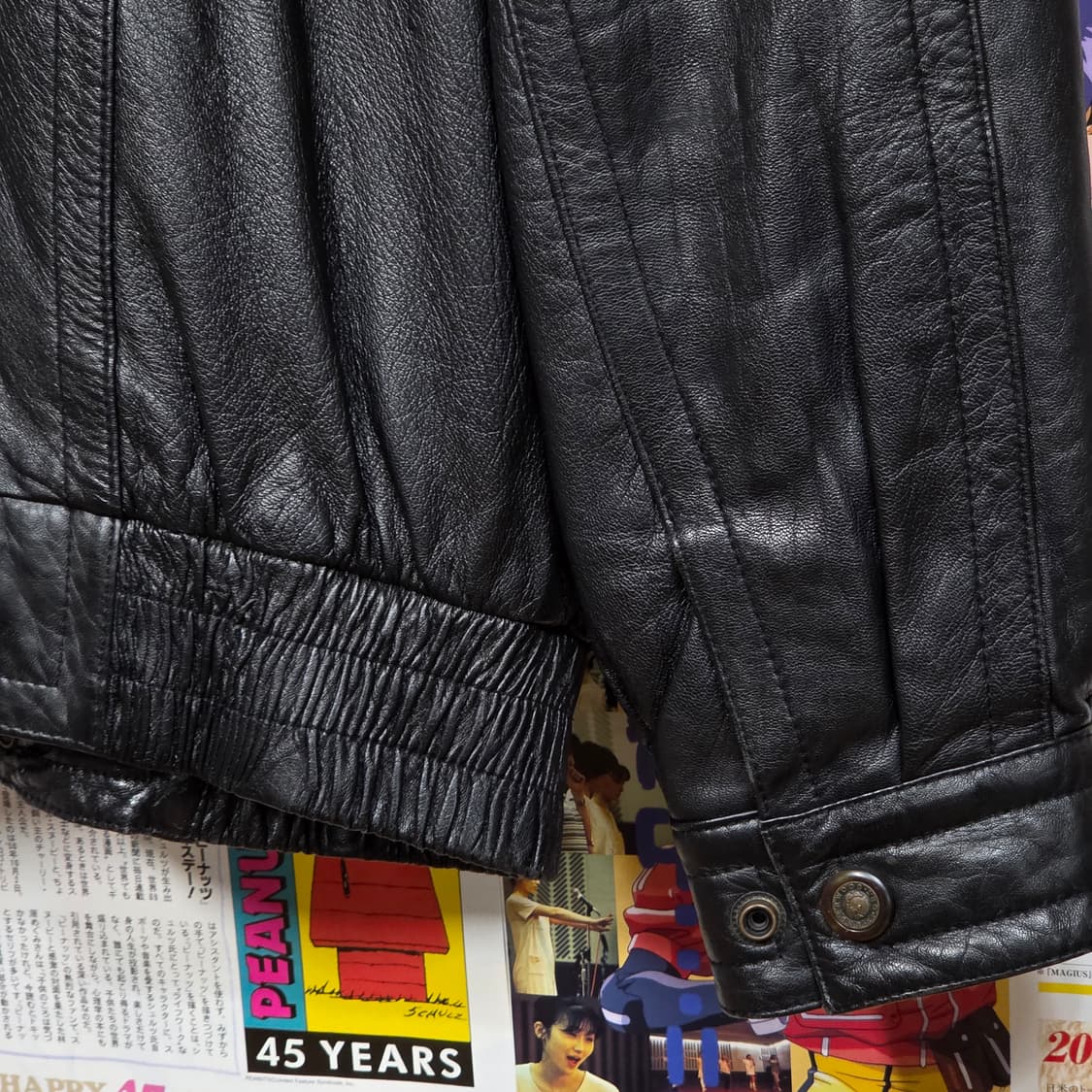 빈티지 빅포켓 누빔 양가죽 블랙 봄버 자켓  상품이미지8
