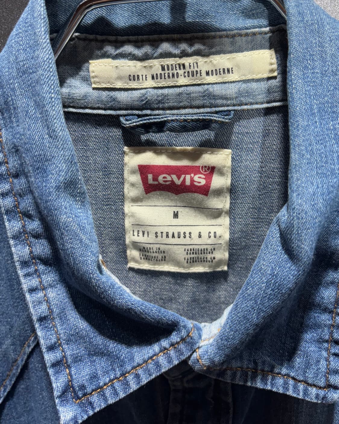 M 리바이스 웨스턴 투포켓 버튼 데님 셔츠 상품이미지5