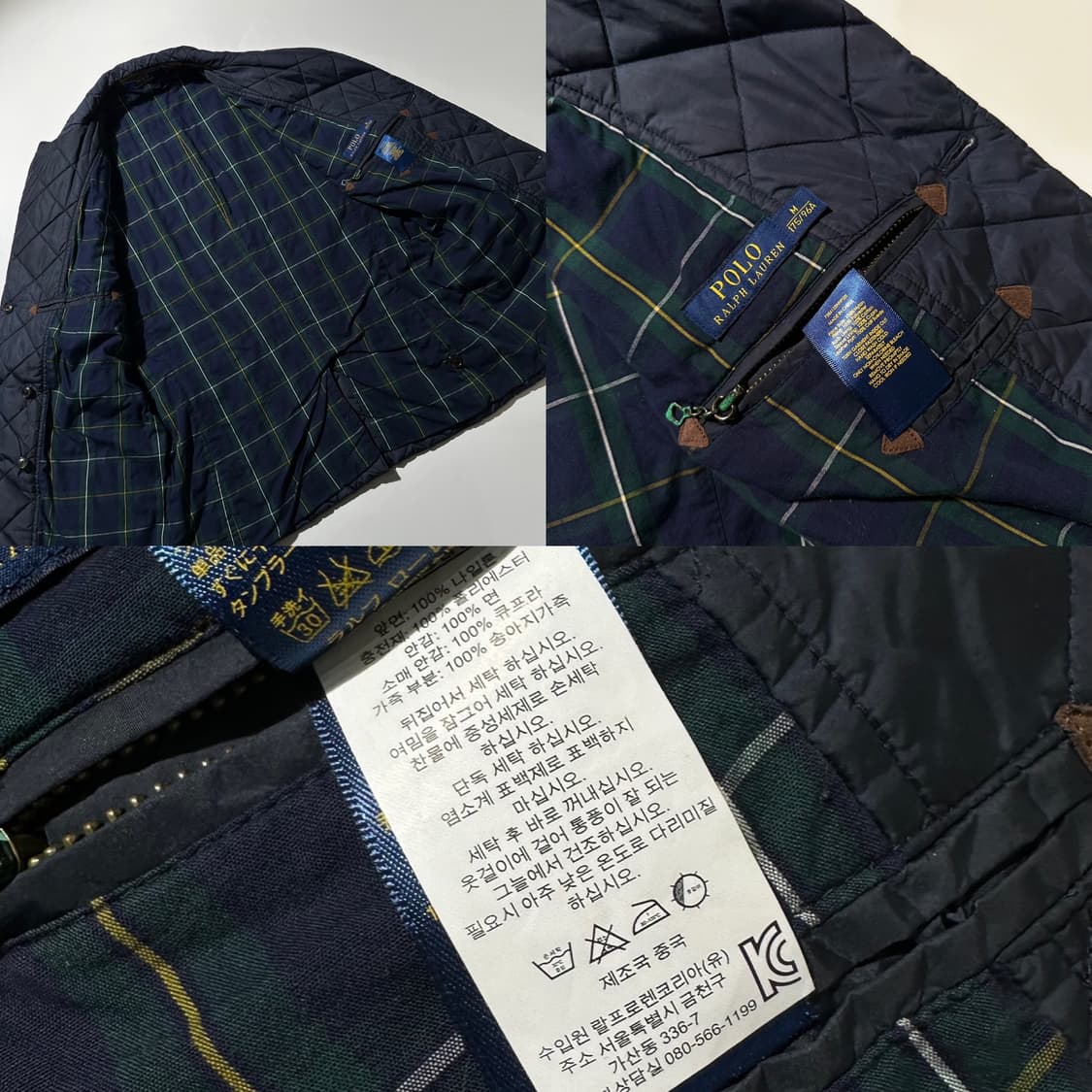 폴로 랄프로렌 퀼팅 싱글 헌팅 블레이저 자켓 네이비 상품이미지9