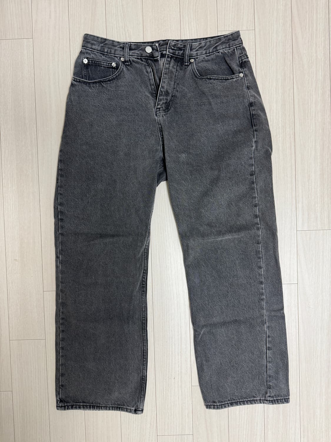 트릴리온/ 바이오스톤 워싱 와이드 데님 팬츠 (DEEP GRAY) 상품이미지1