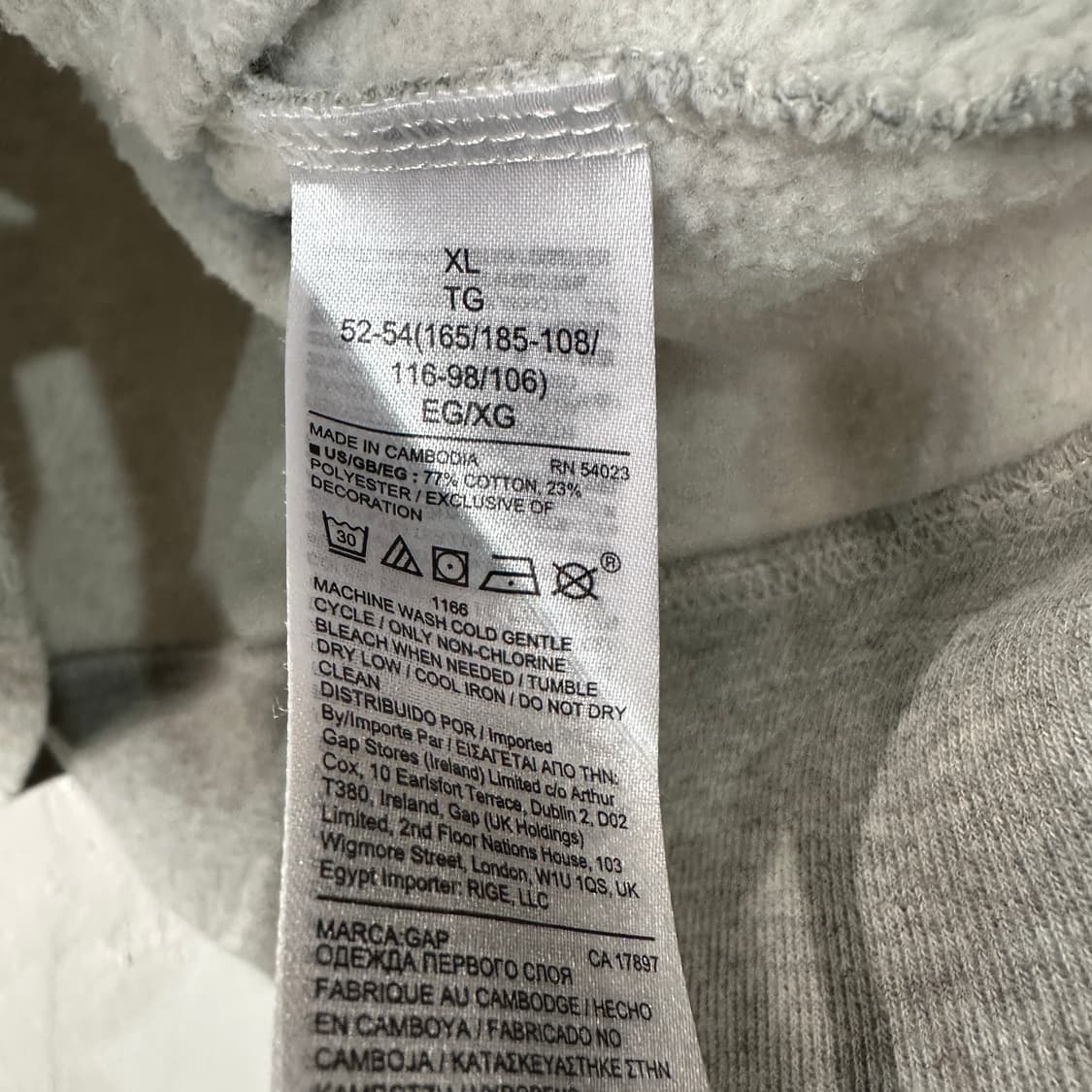 갭 기모 후드티 XL 상품이미지4