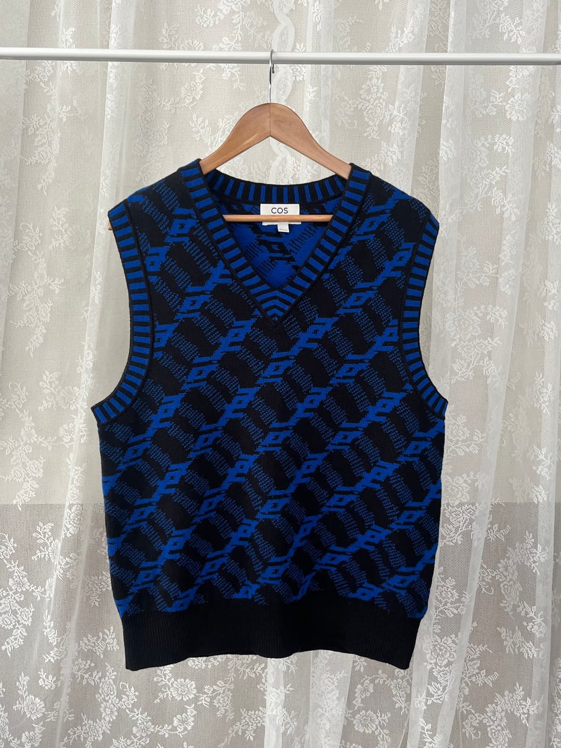 L) 코스 COS 자카드 니트 베스트 블루 상품이미지1