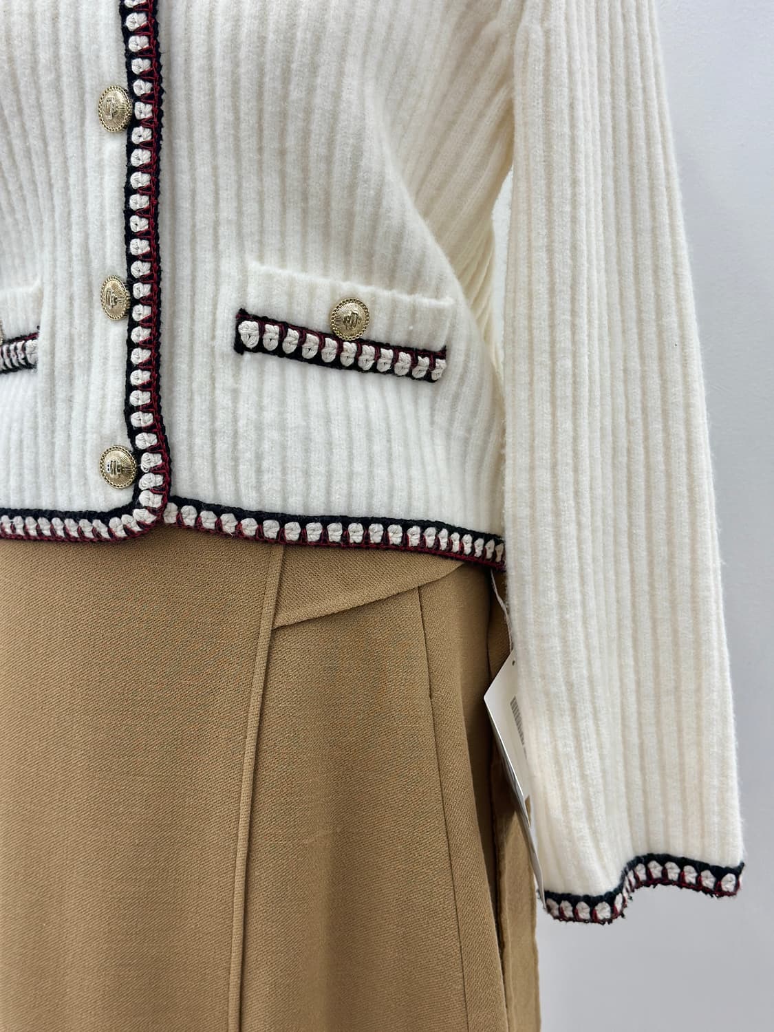 마쥬 콘트라스트 골지 니트 가디건 상품이미지4