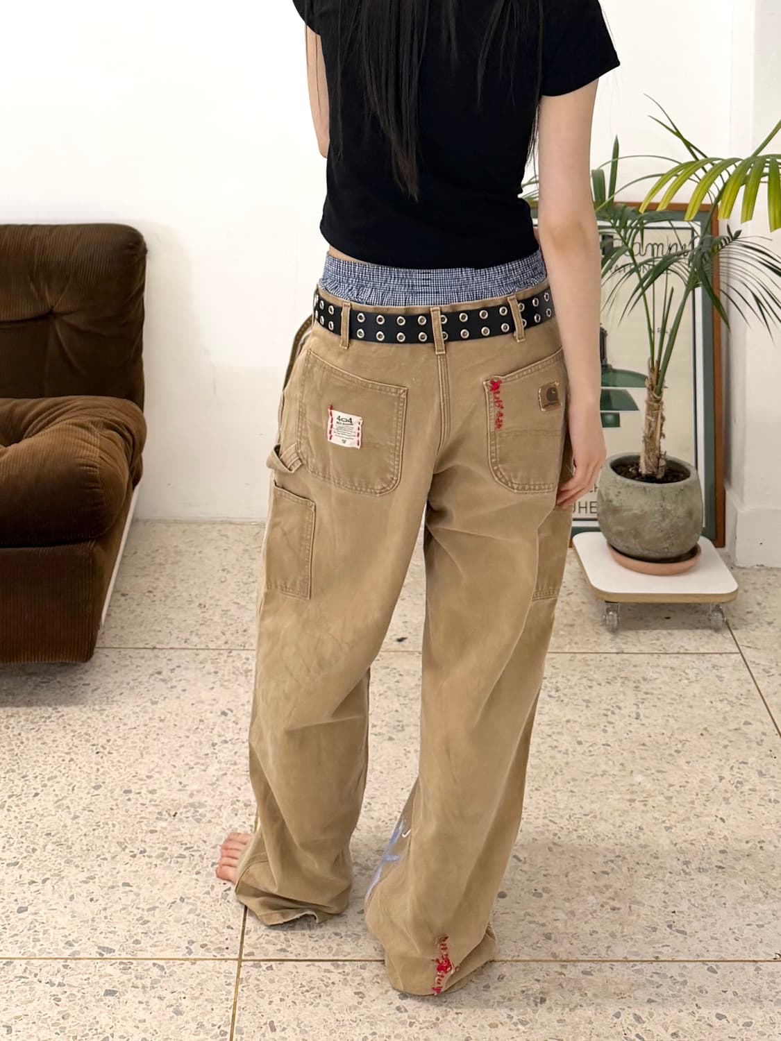 90s'커스텀 카하트 워크팬츠 베이지 상품이미지3