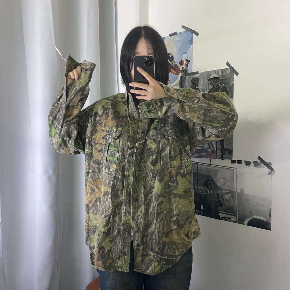 No trace 아메리칸 빈티지 카모 셔츠 자켓 L N 상품이미지1