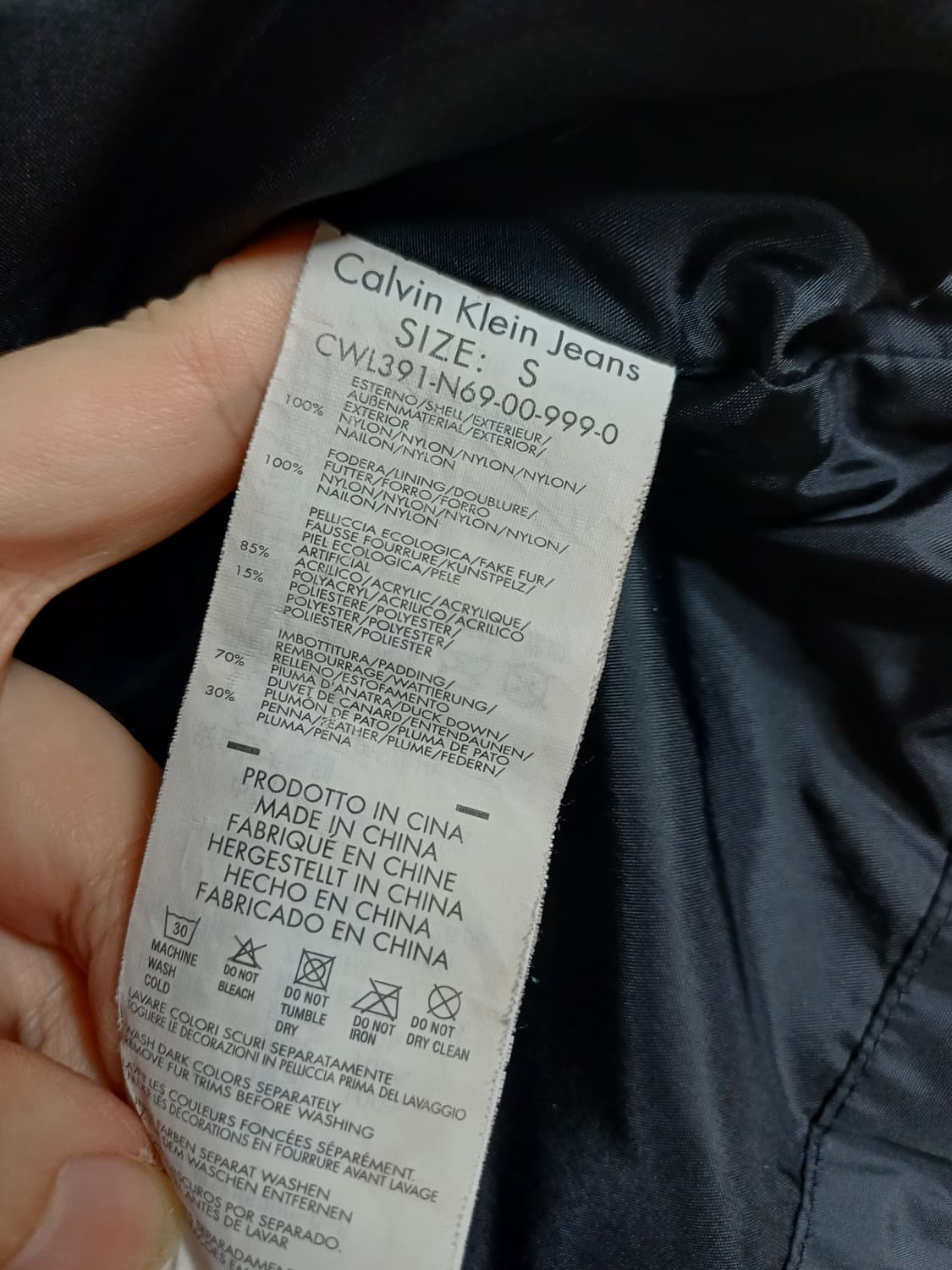 CK 캘빈클라인  덕다운 간절기 패딩 S 상품이미지6