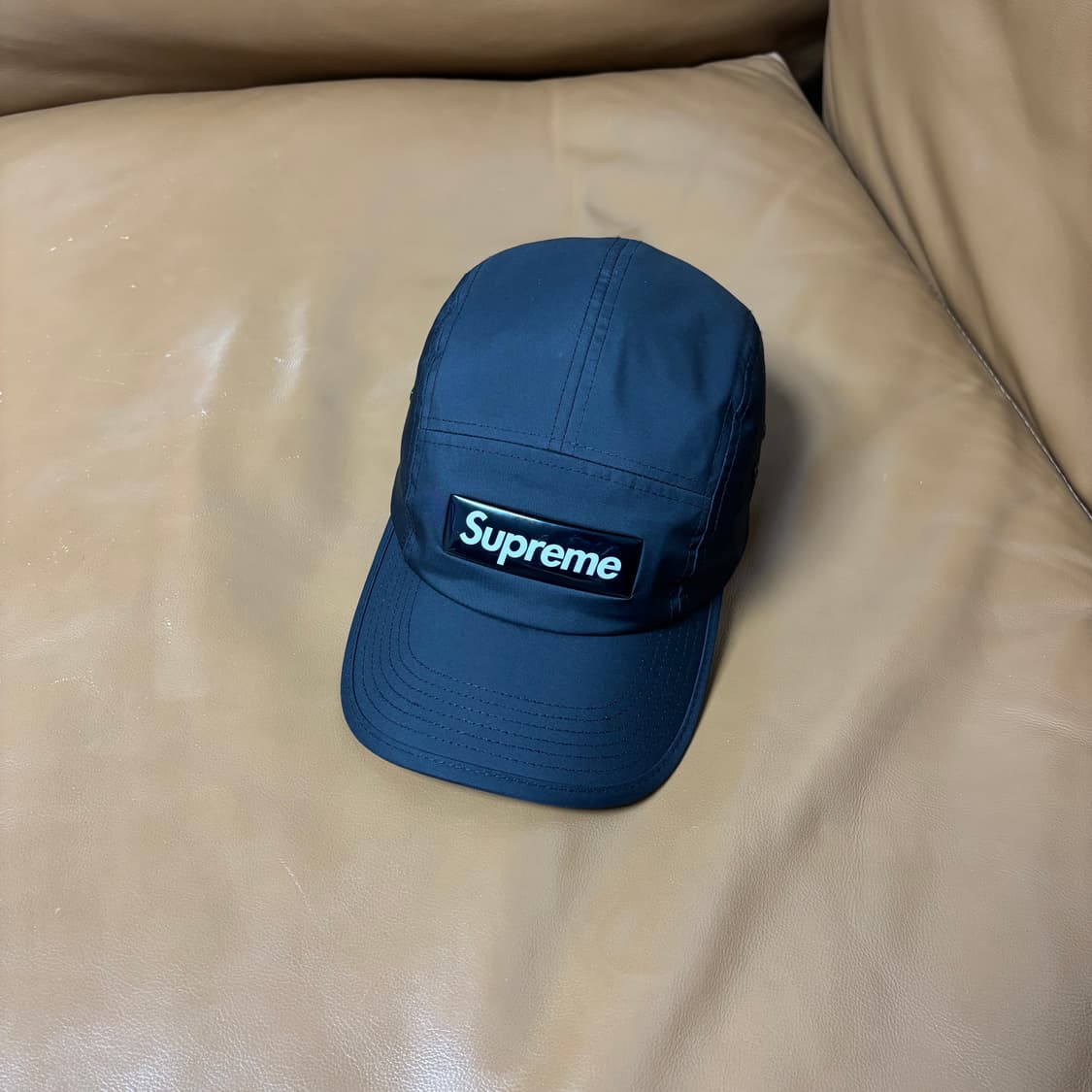 슈프림 캠프캡 모자 박스로고 인셋 젤 블랙 상품이미지1