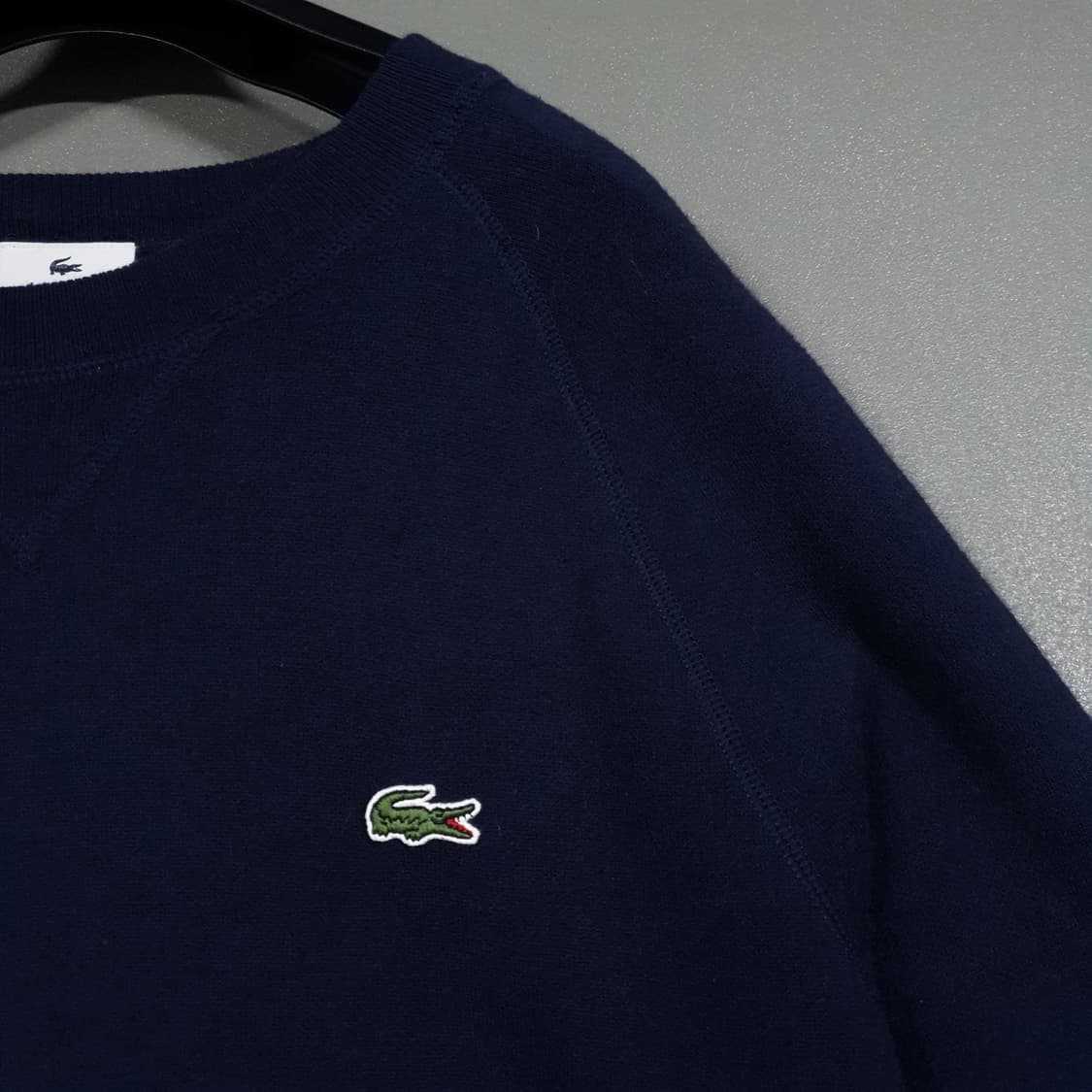 100) 라코스테 라이브 신형 21FW 크록 니트 크루넥 스웨터 네이비 상품이미지3