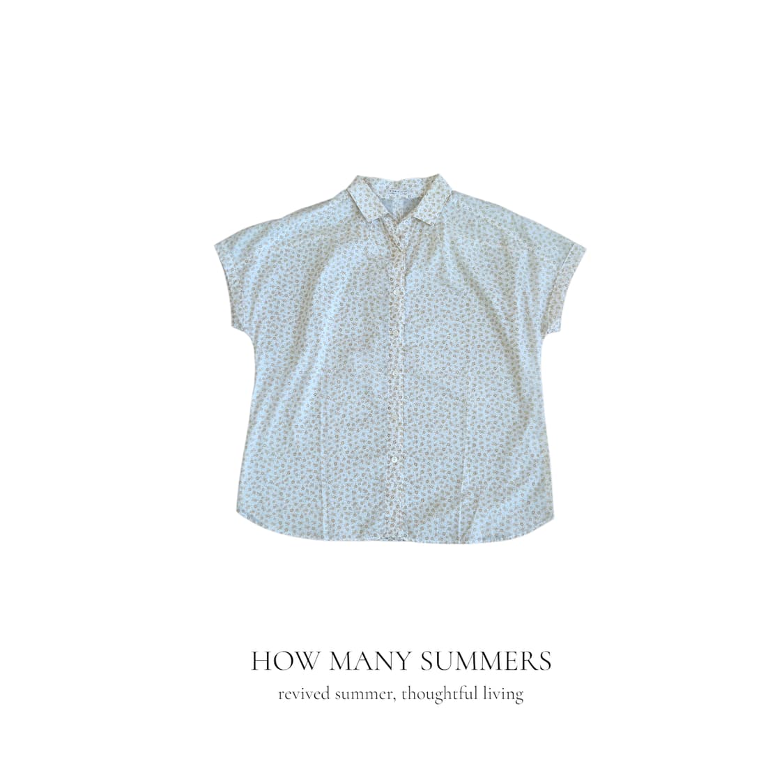 ​[SIMPLE LIFE] 심플라이프 면 100% 잔꽃무늬 반팔 셔츠 상품이미지1