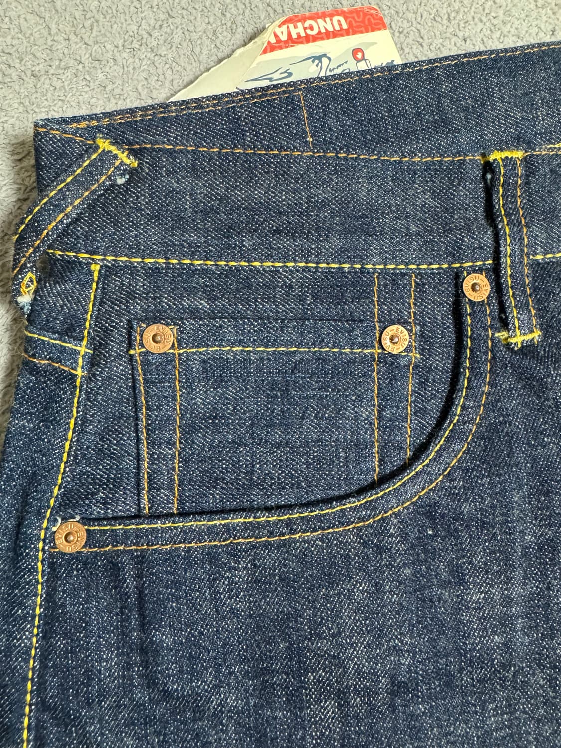 새상품 36 에비수 EVISU lot.0101 셀비지 데님 오렌지시걸로고 상품이미지2