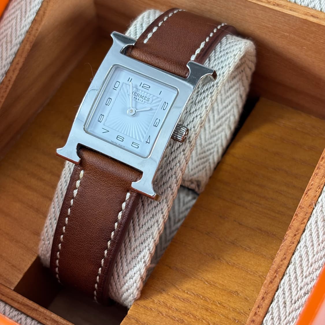 (풀세트,정품)에르메스 H 아워 스틸 시계 25mm 상품이미지4