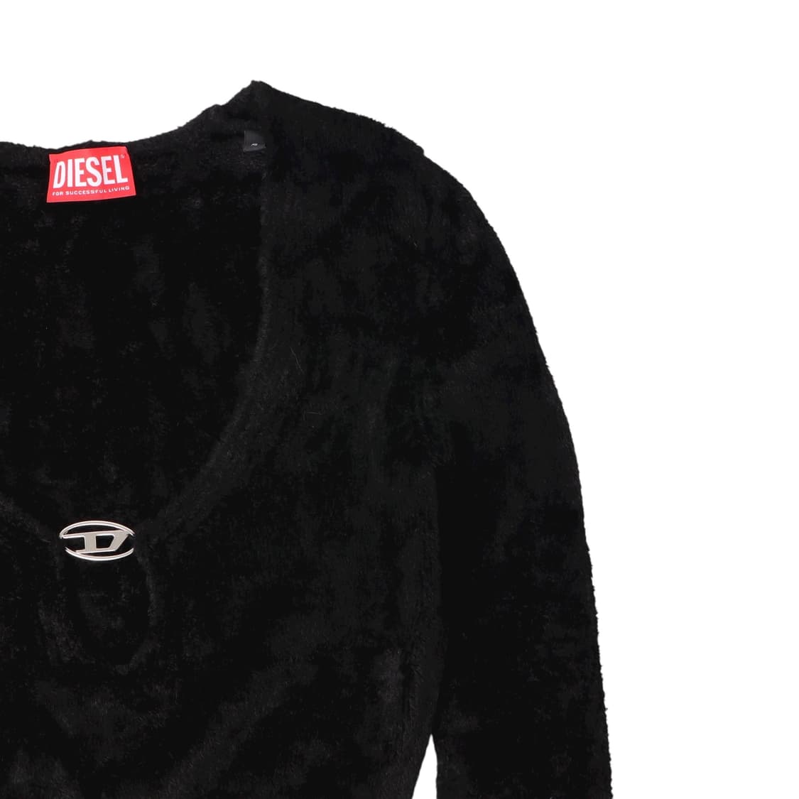 디젤 벨벳 실버로고 크롭 벨벳 니트 상품이미지3