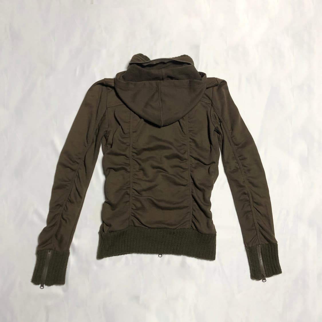 리브 버튼 후드 집업 브라운 상품이미지3