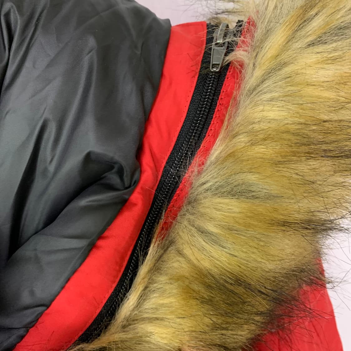 디키즈 퍼 후드 패딩 점퍼 레드 S-M 빈티지 자켓 남녀공용 상품이미지8