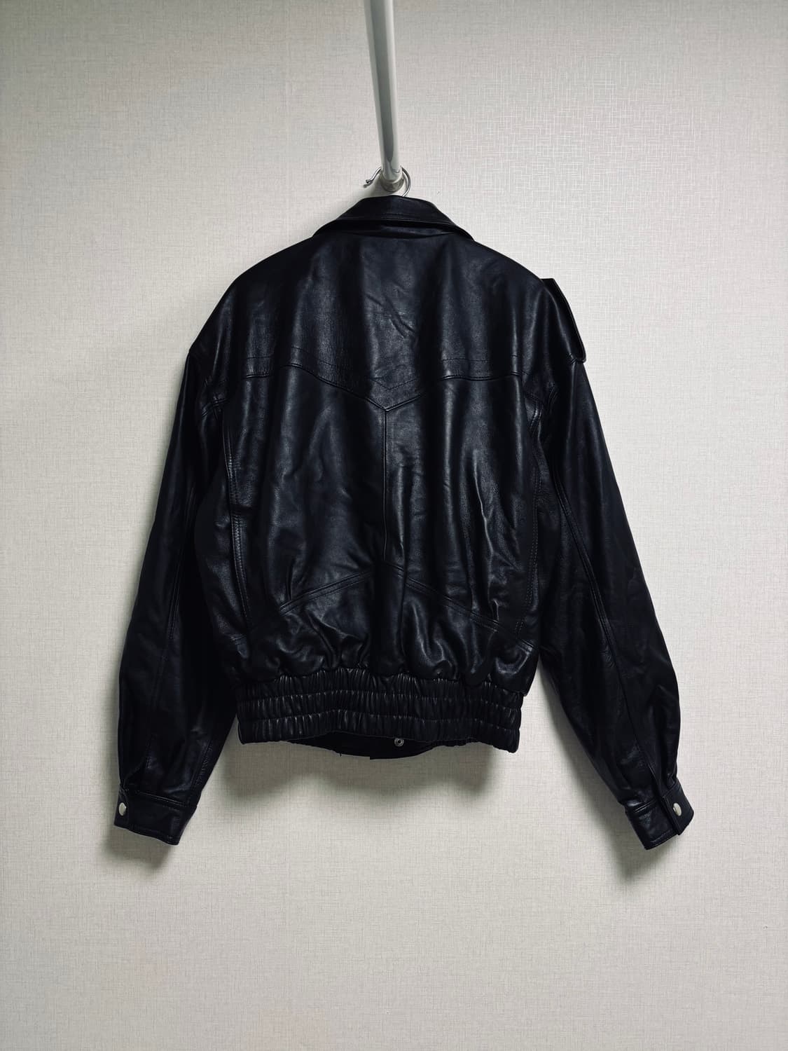 강자매 이탈리안 램스킨 오버핏 레더 블루종 자켓 상품이미지5