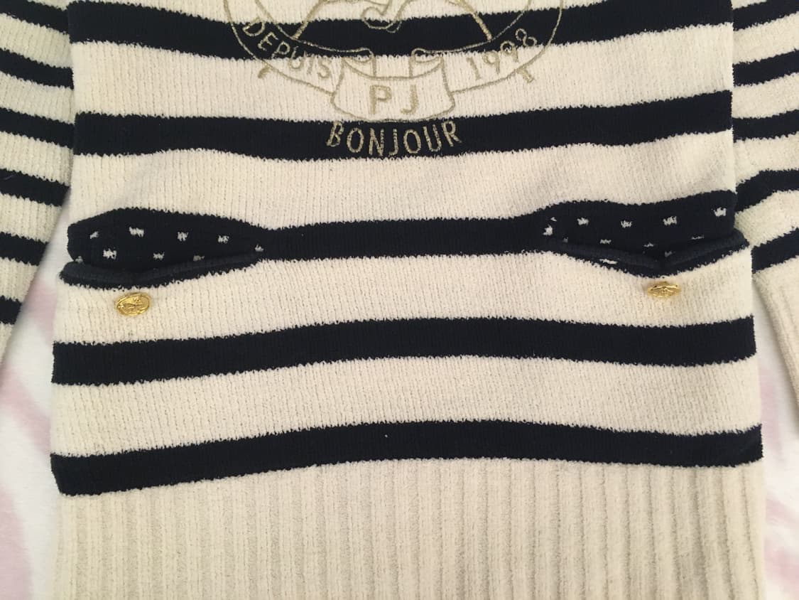 폼포넷 스트라이프 프렌치 프레피 니트 프랑스 마린룩 헤이세이 갸루 상품이미지4