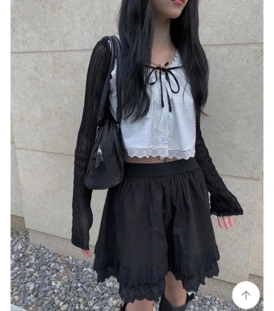 블랙 프릴 미니스커트 상품이미지2