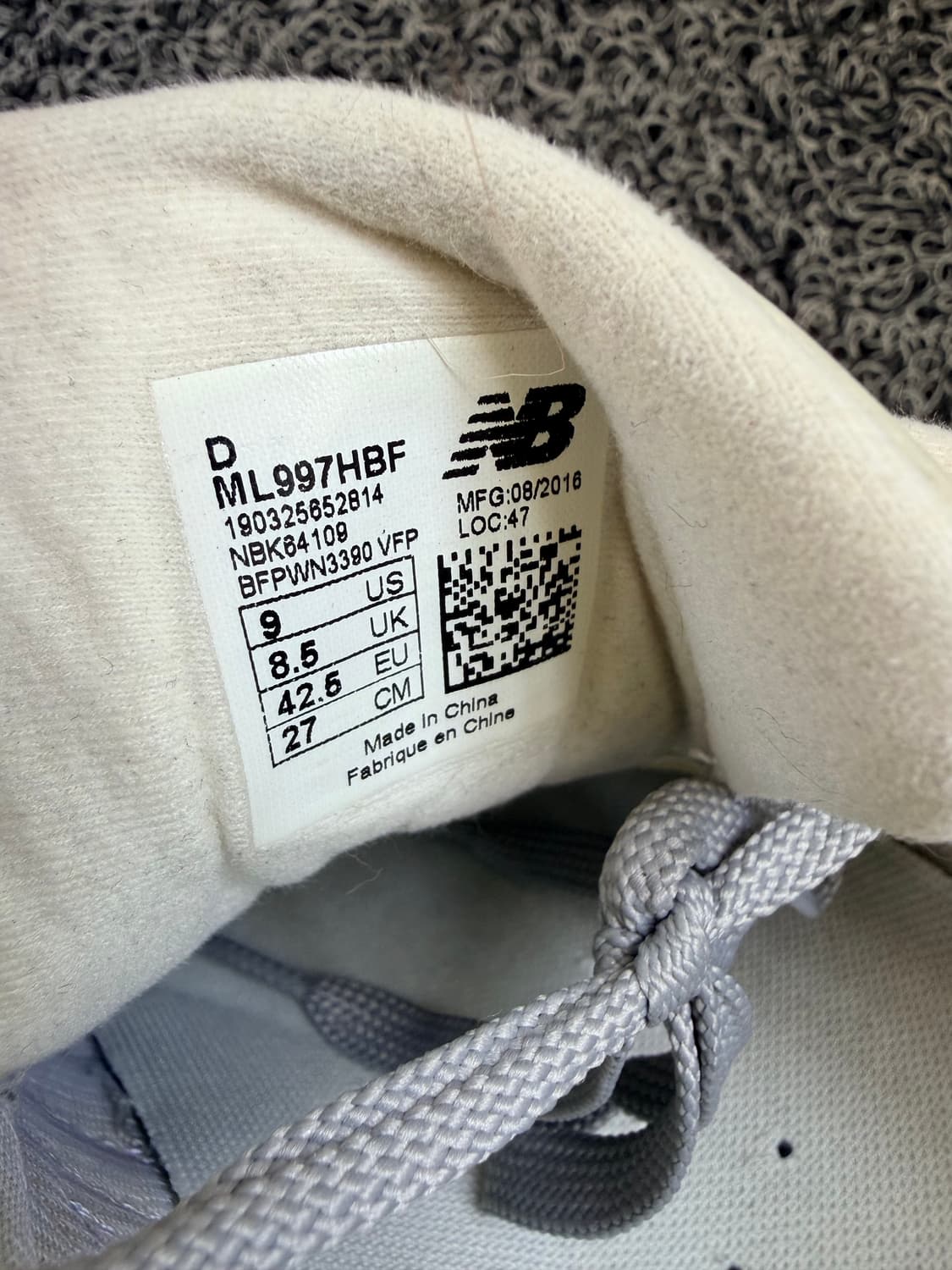 뉴발란스 997.5 그레이 스웨이드 (ML997HBF) - 270mm 상품이미지6