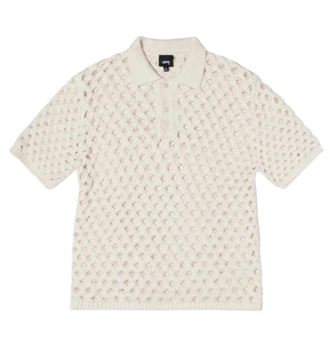 스투시 빅 메쉬 폴로 스웨터 아이보리 상품이미지1