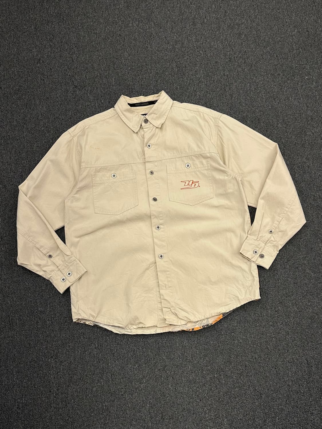 OS)할리데이비슨 vintage 그래픽 버튼 긴팔셔츠 상품이미지4