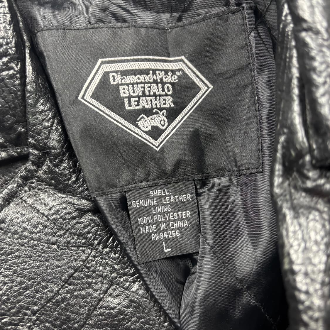 Diamond plate 버팔로 레더 Usa패치 라이더 자켓 상품이미지6
