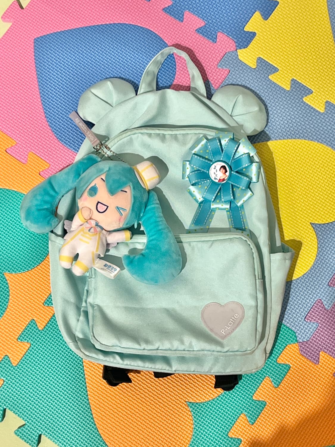 하츠네미쿠깔 민트색 귀달린 백팩 🧼 상품이미지8
