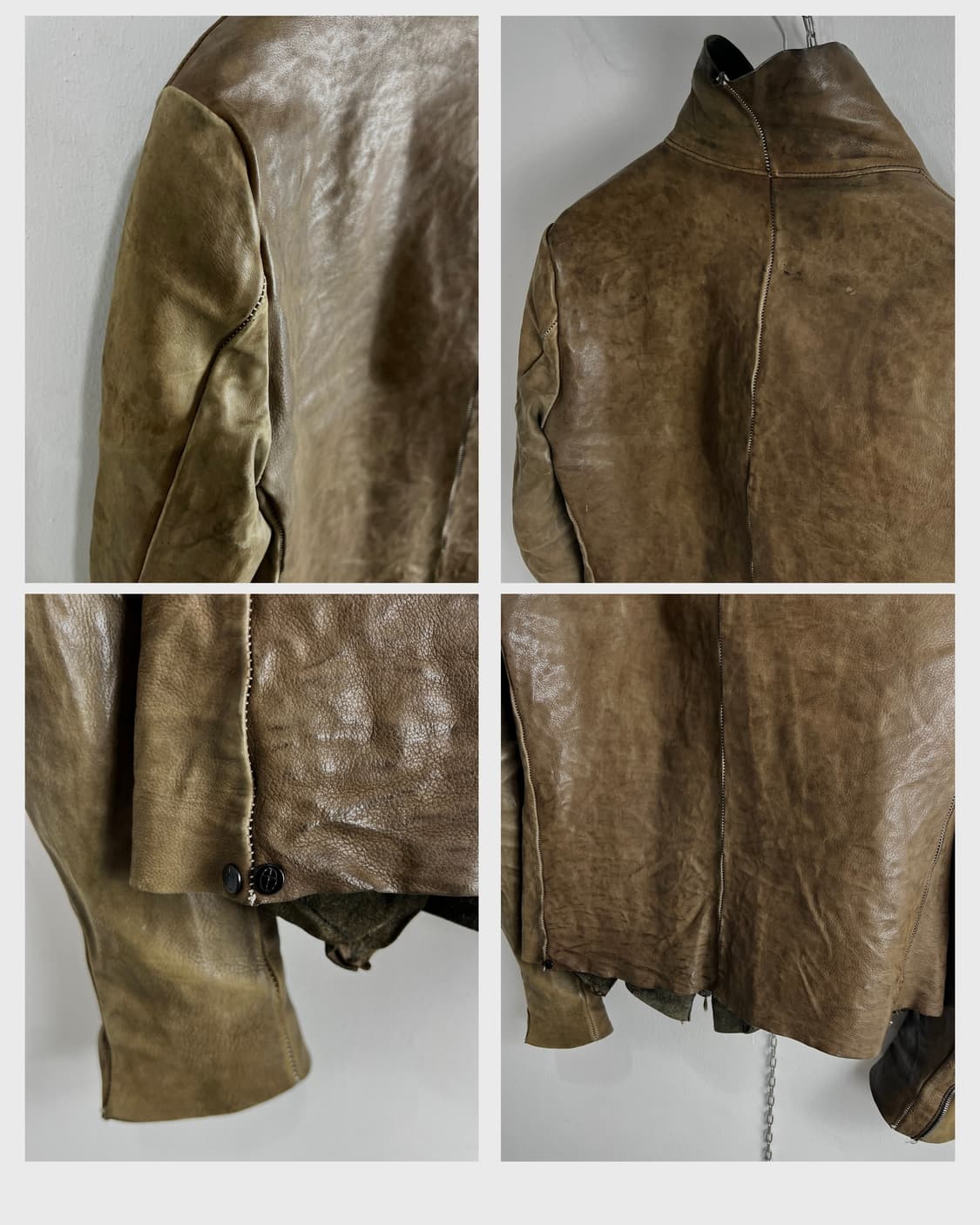 인카네이션 (Incarnation) 바이어스 더블 집업 레더 자켓 상품이미지8