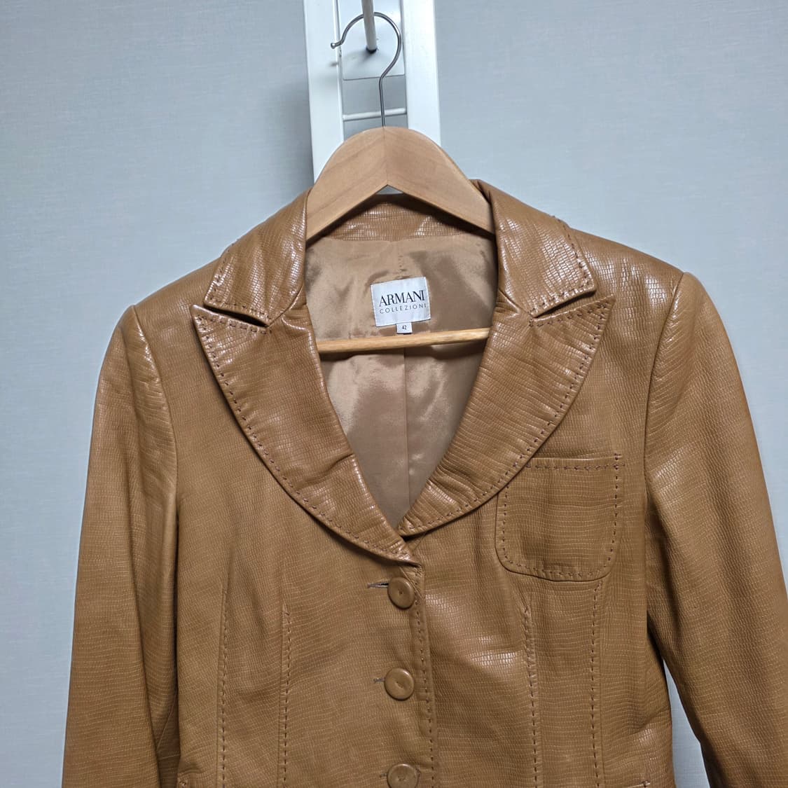 알마니 컬렉션 브라운 양가죽 자켓 상품이미지3