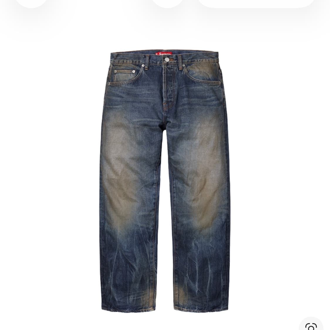 슈프림 디스트레스드 루즈 핏 셀비지 진 워시드 인디고 - 25SS 38 상품이미지1