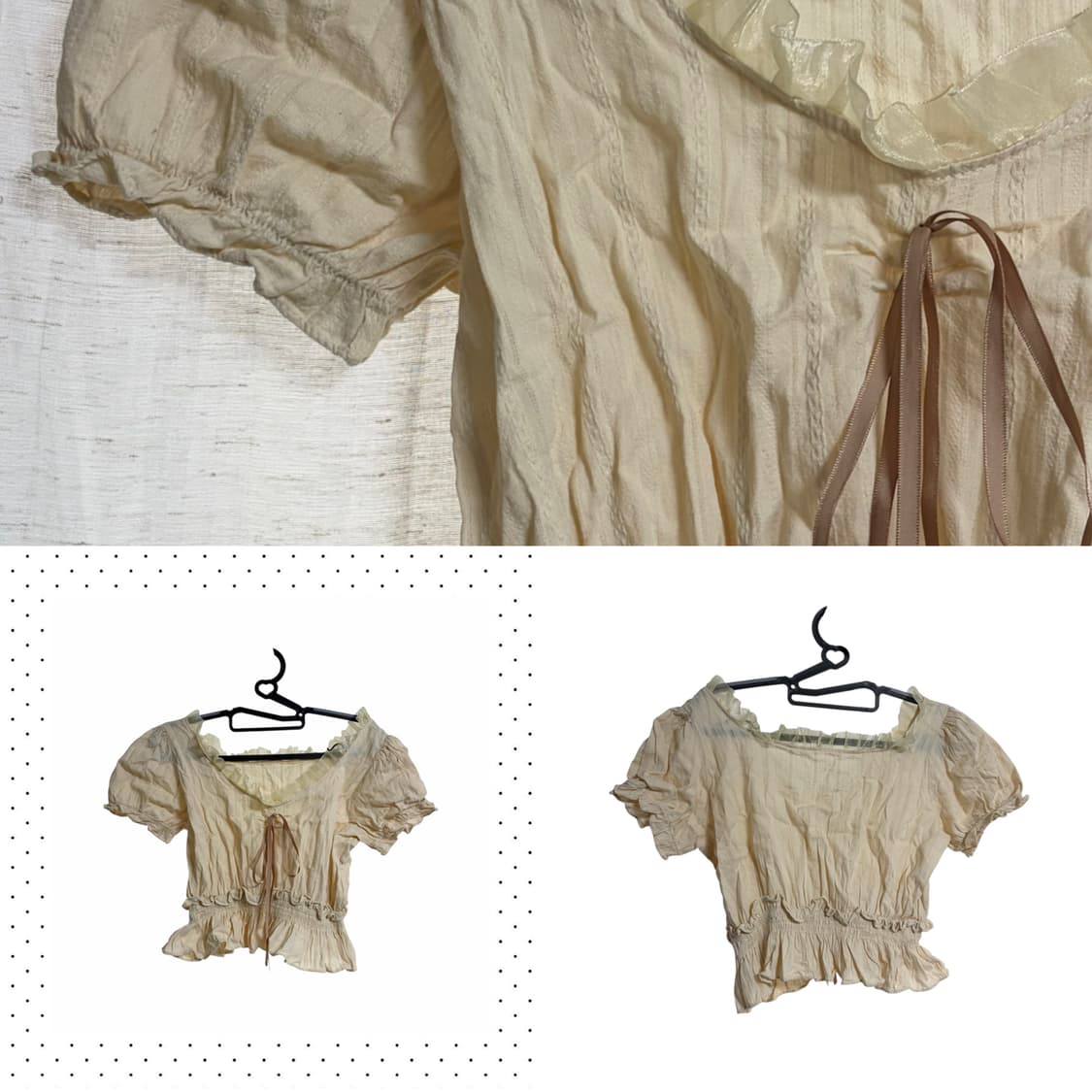 오프숄더 리본 블라우스 상품이미지3