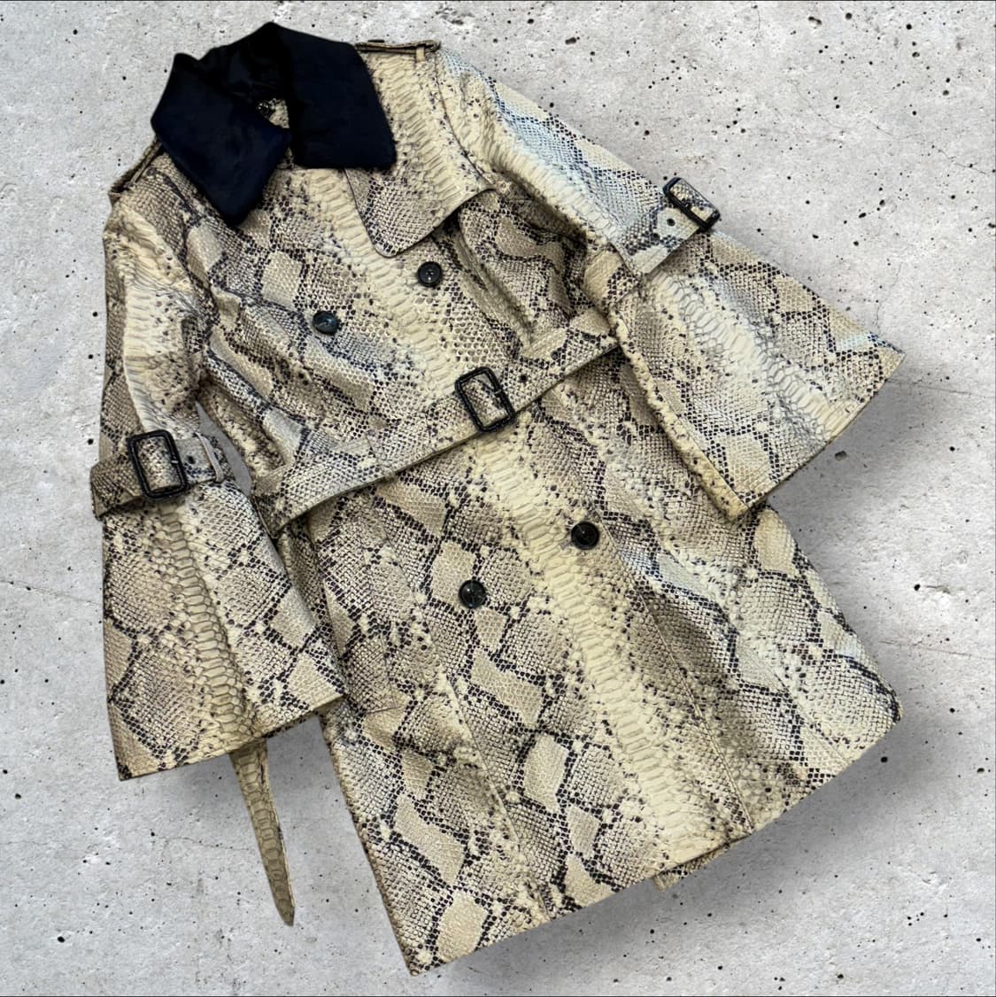 [S] 바나나리퍼블릭 올리비아 팔레르모 파이톤 패턴 트렌치 코트 C719 상품이미지1