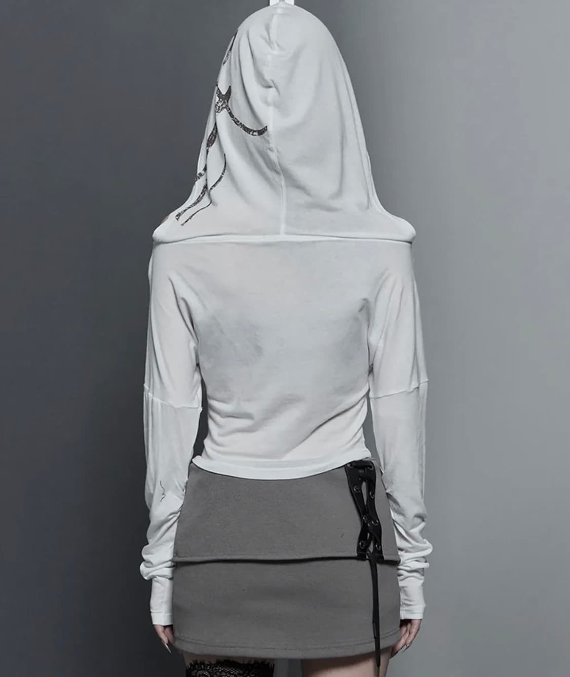 에트오소메 레터링 후디 슬림핏 롱슬리브 탑 상품이미지3