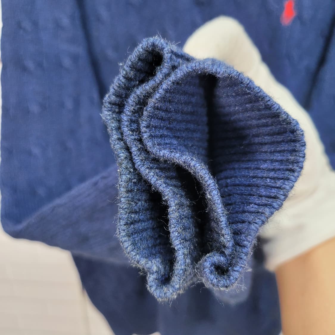 폴로랄프로렌 100%실크 꽈배기 게이블 반집업 긴팔 니트 스웨터 M사이즈 상품이미지7