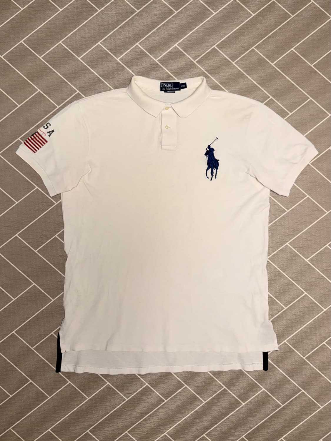 폴로 빅포니 성조기 반팔 럭비티 화이트 상품이미지2