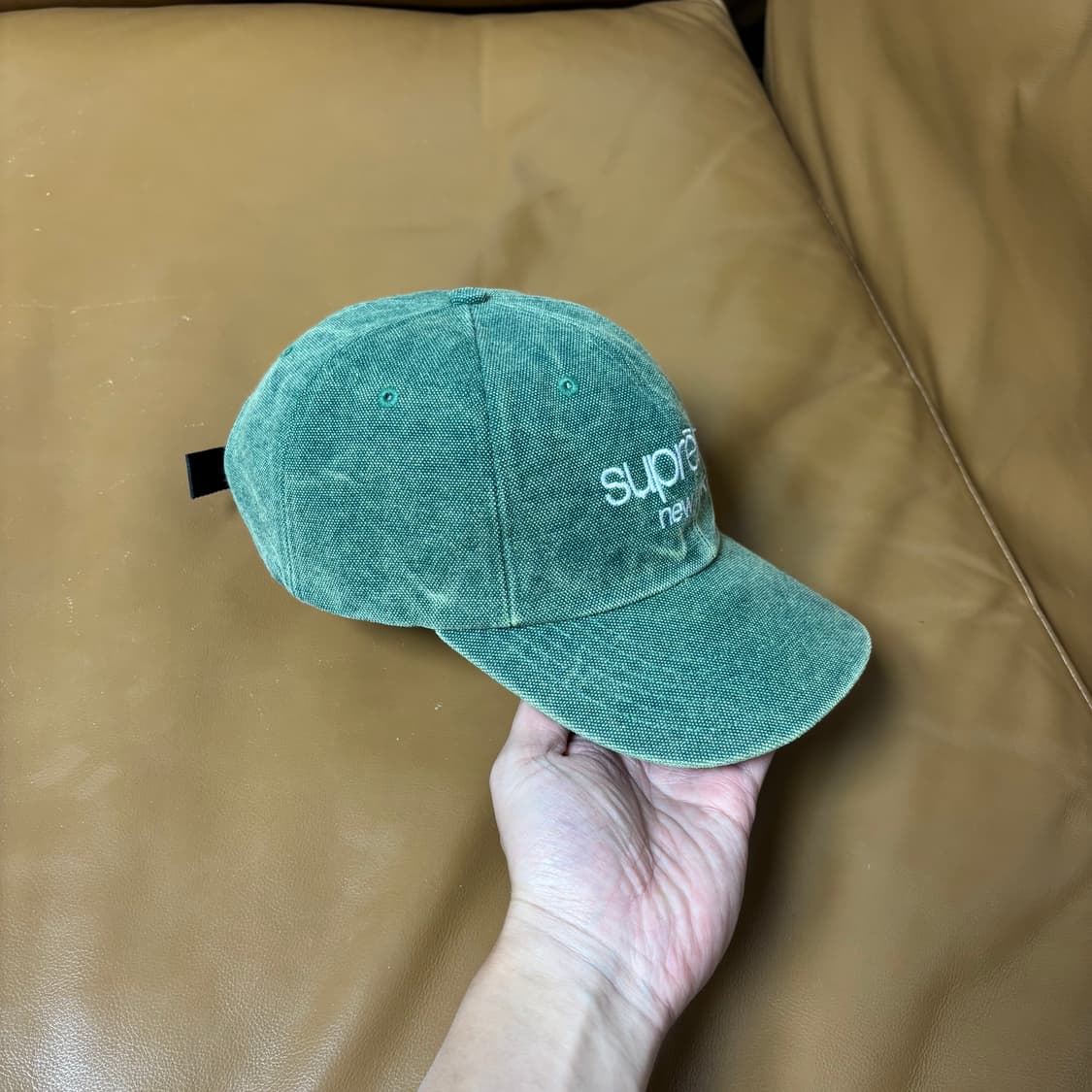 슈프림 6패널 볼캡 모자 스톤 워시드 그린 상품이미지3