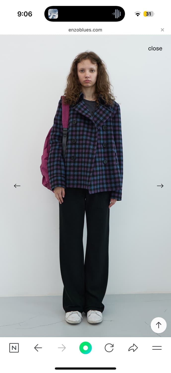 엔조블루스 피치 체크 숏 자켓 (Purple) 상품이미지3