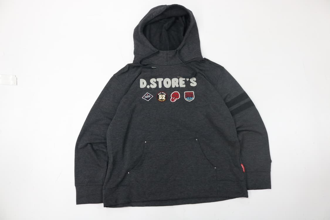 Drug Store's 드러그스토어 빈티지 패치 와펜 차콜 후드티셔츠 상품이미지2