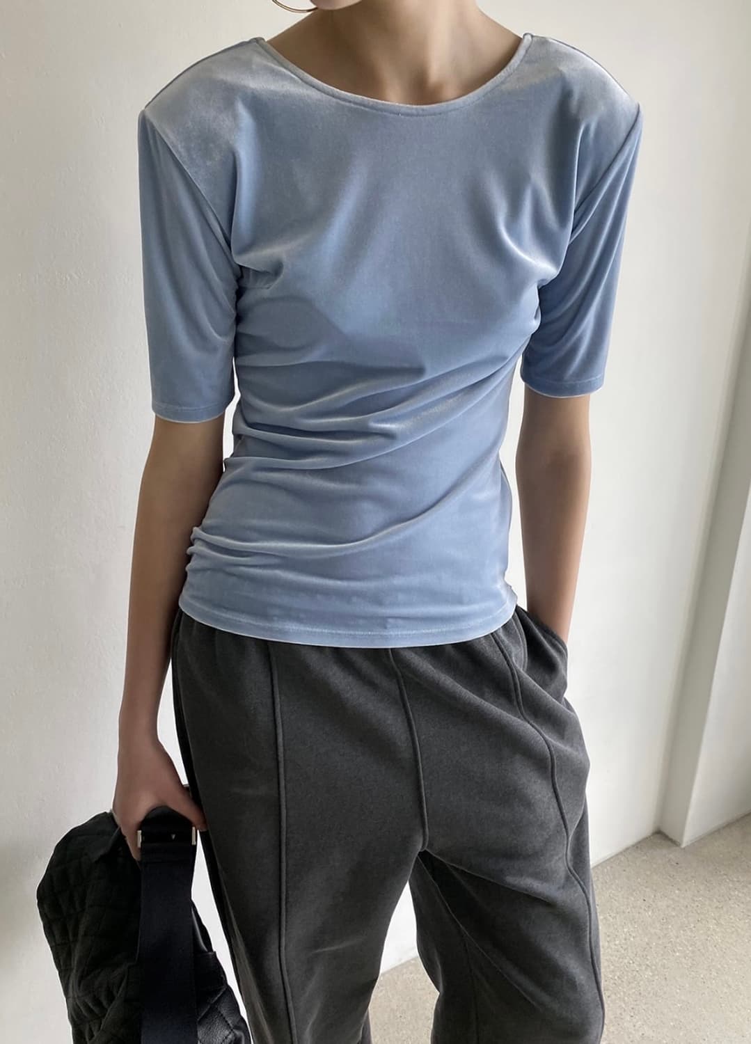 드래곤블루스 벨벳 백리스 패드 탑 - 스카이블루 상품이미지3