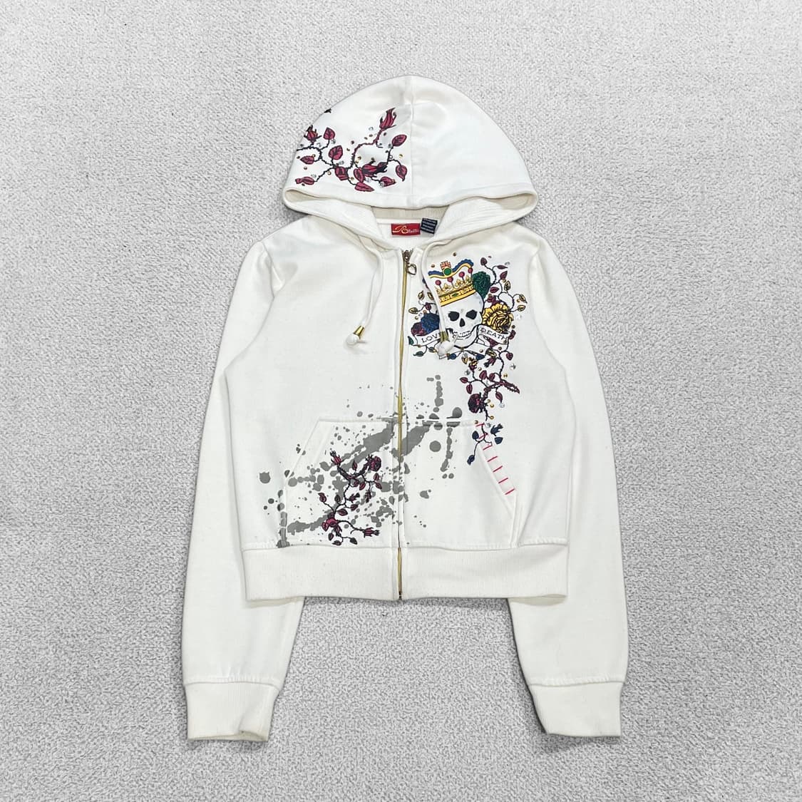 Red fox 레드폭스 펑크 스컬 후드집업 화이트 상품이미지1