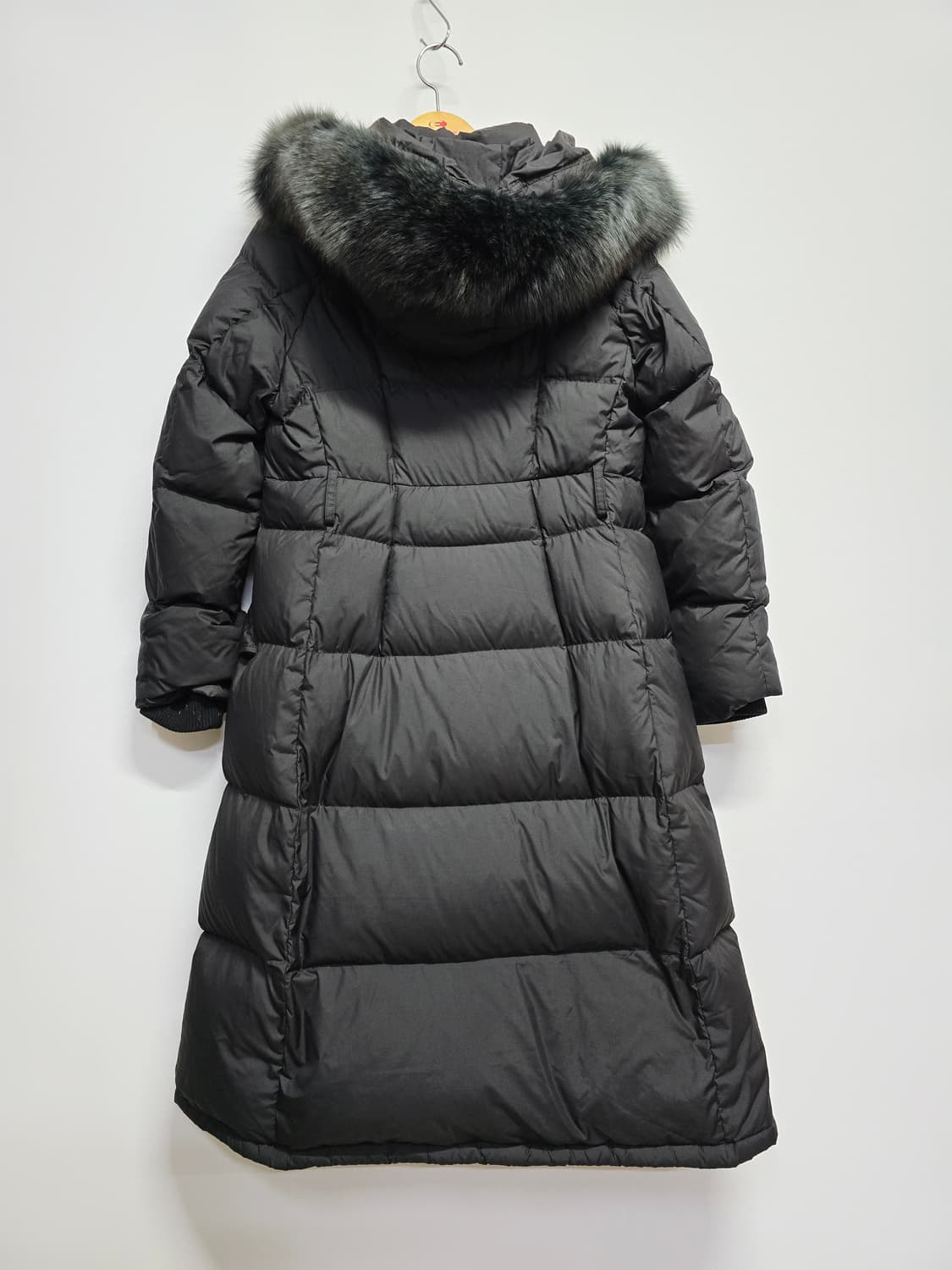 더엣지 프리미엄 구스다운롱패딩  블랙 폭스퍼 상품이미지4