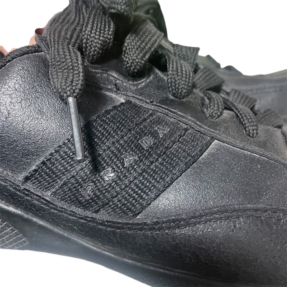 265~270) 프라다 아카이브 빈티지 레더 로고 스니커즈 신발 상품이미지5