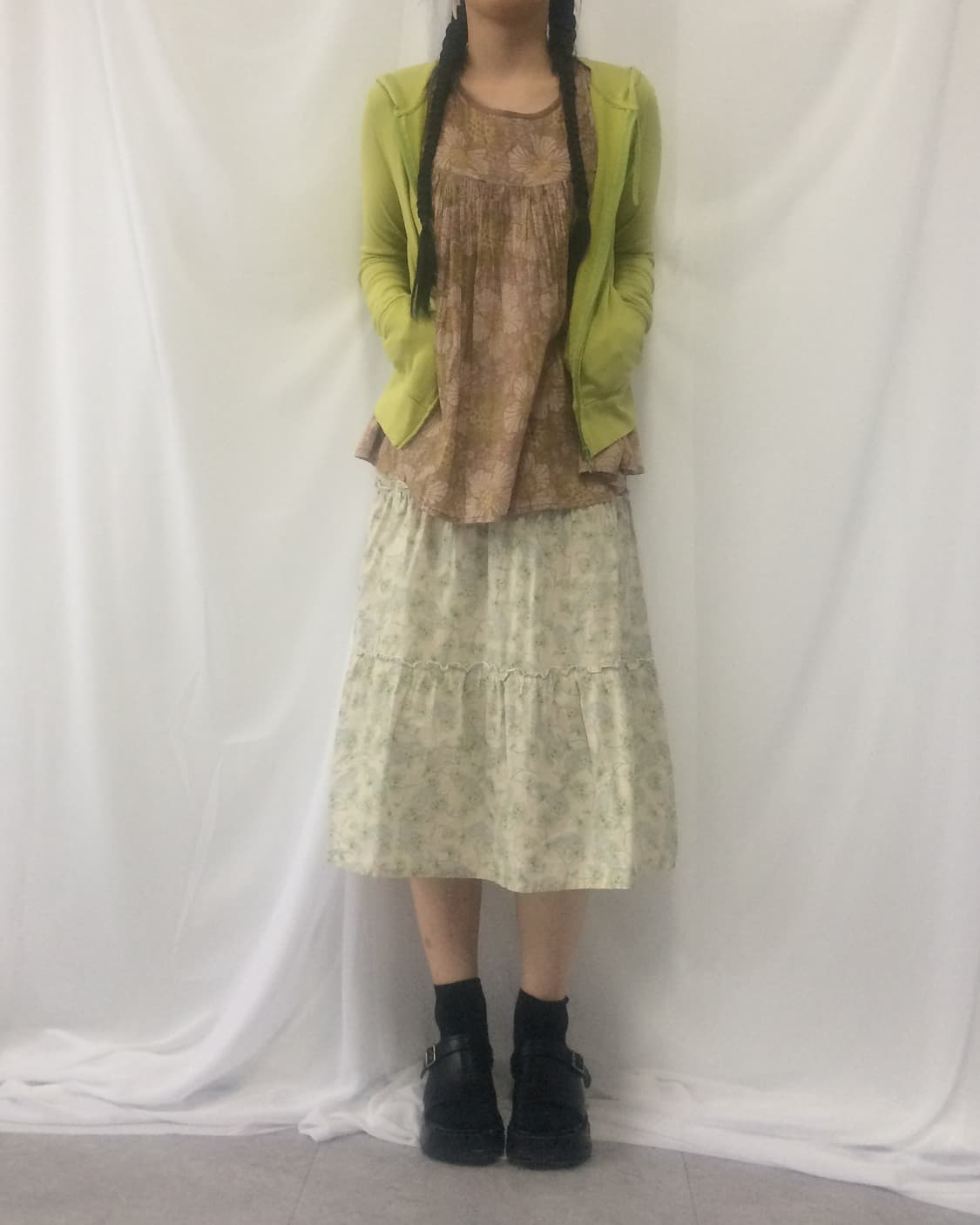 Flower pattern layer long skirt 상품이미지7