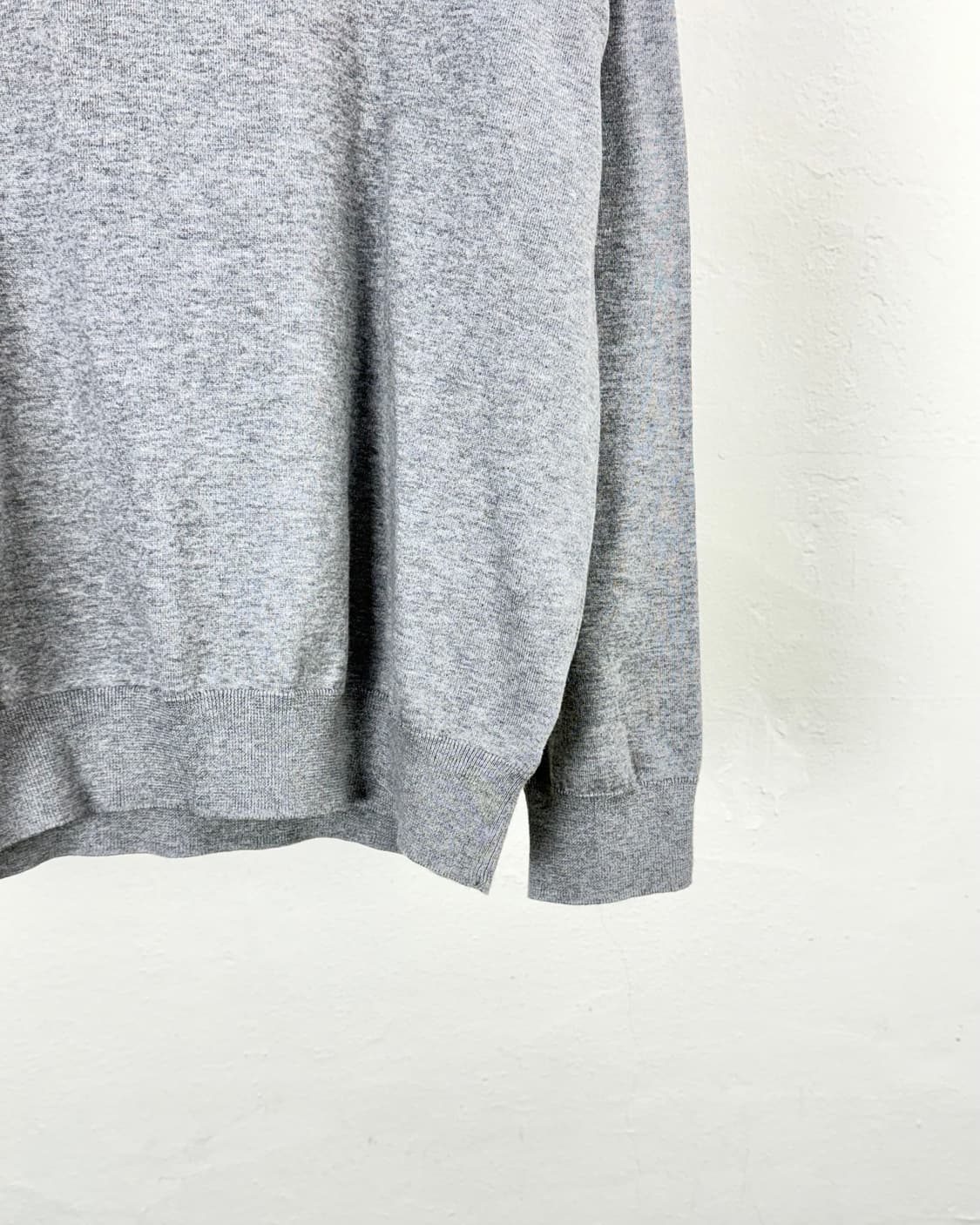 브룩스 브라더스 라이트 그레이 수피마 하프 집 니트 스웨터 상품이미지5