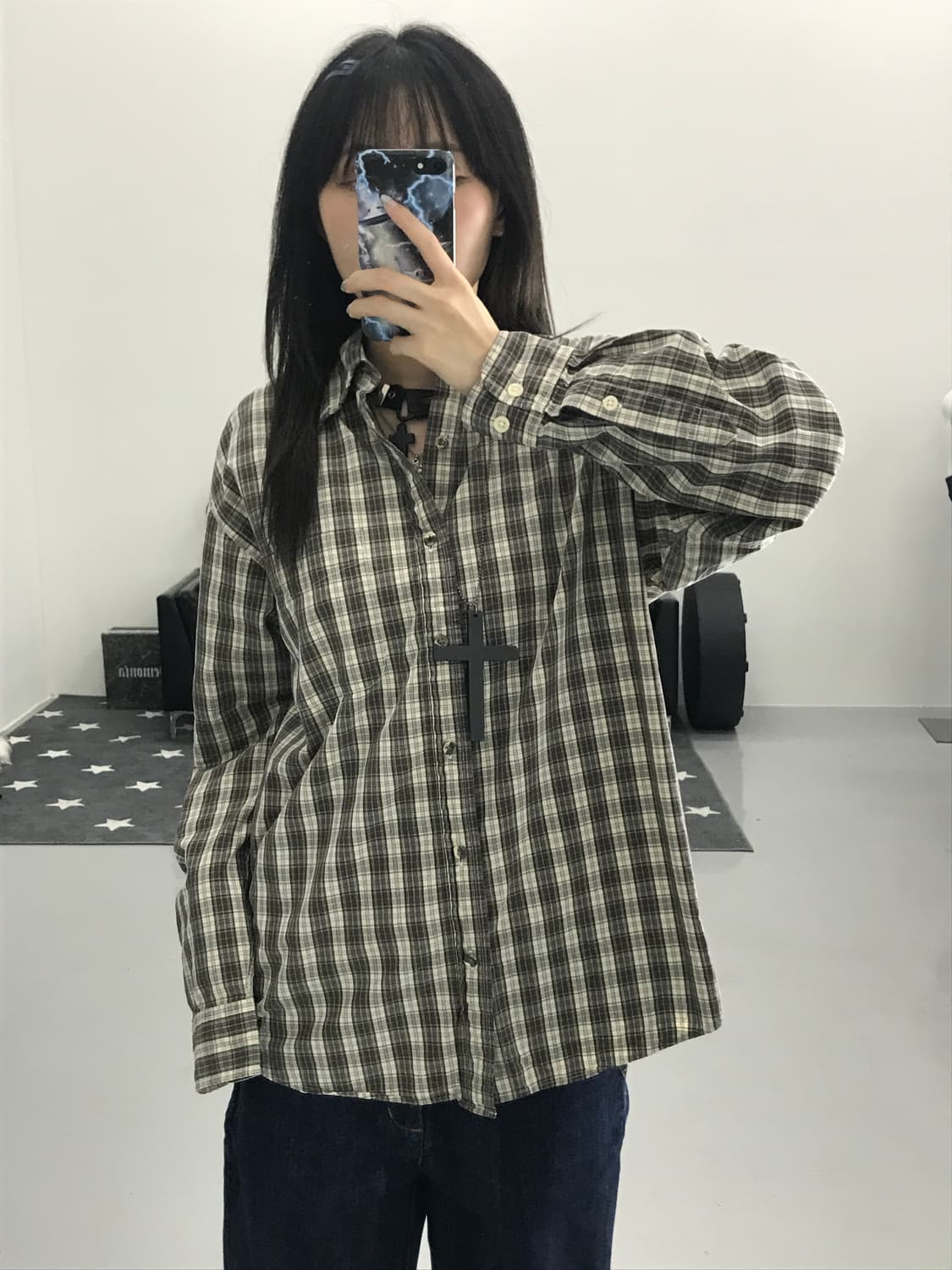 일본 유니클로 체크셔츠 상품이미지1