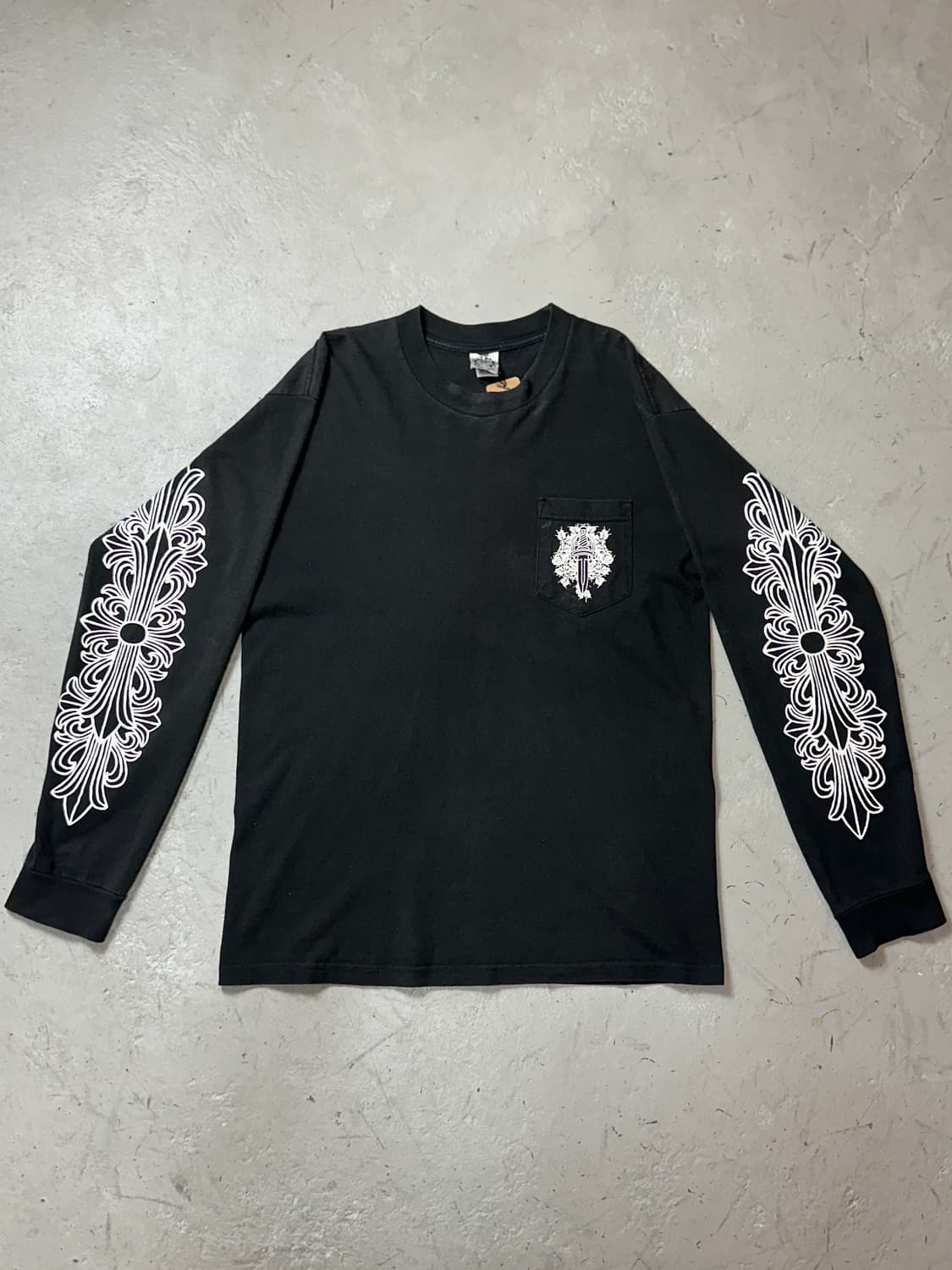 90’s 올드 크롬하츠 플로랄 롱슬리브 티셔츠 USA Made 상품이미지1